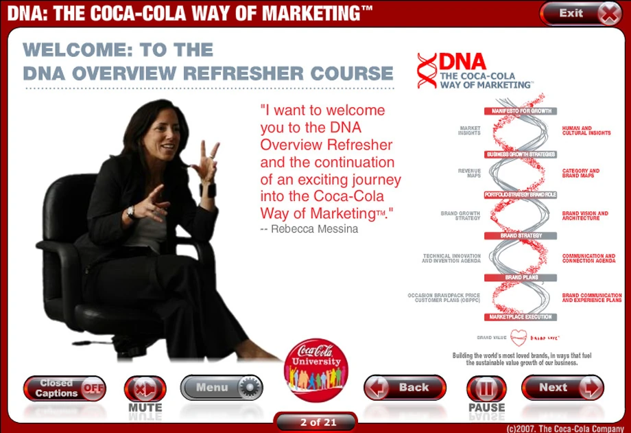 The Coca-Cola Company — DNA interface from Donald Armstrong’s portfolio